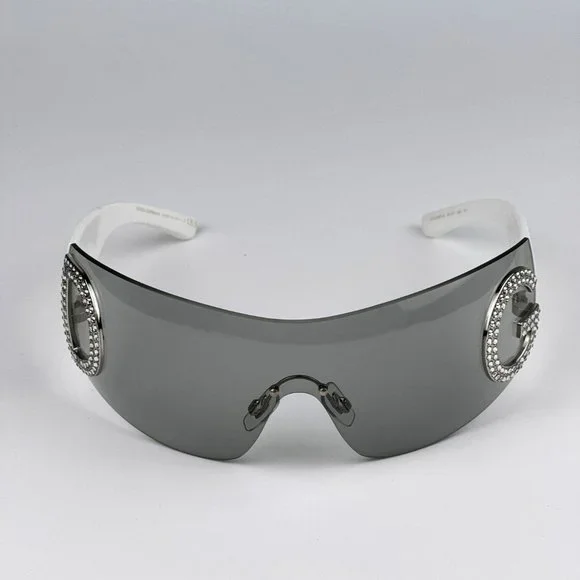 D&G DG2298B 06/87 Sunglasses Light Grey Rimless Pillow Women